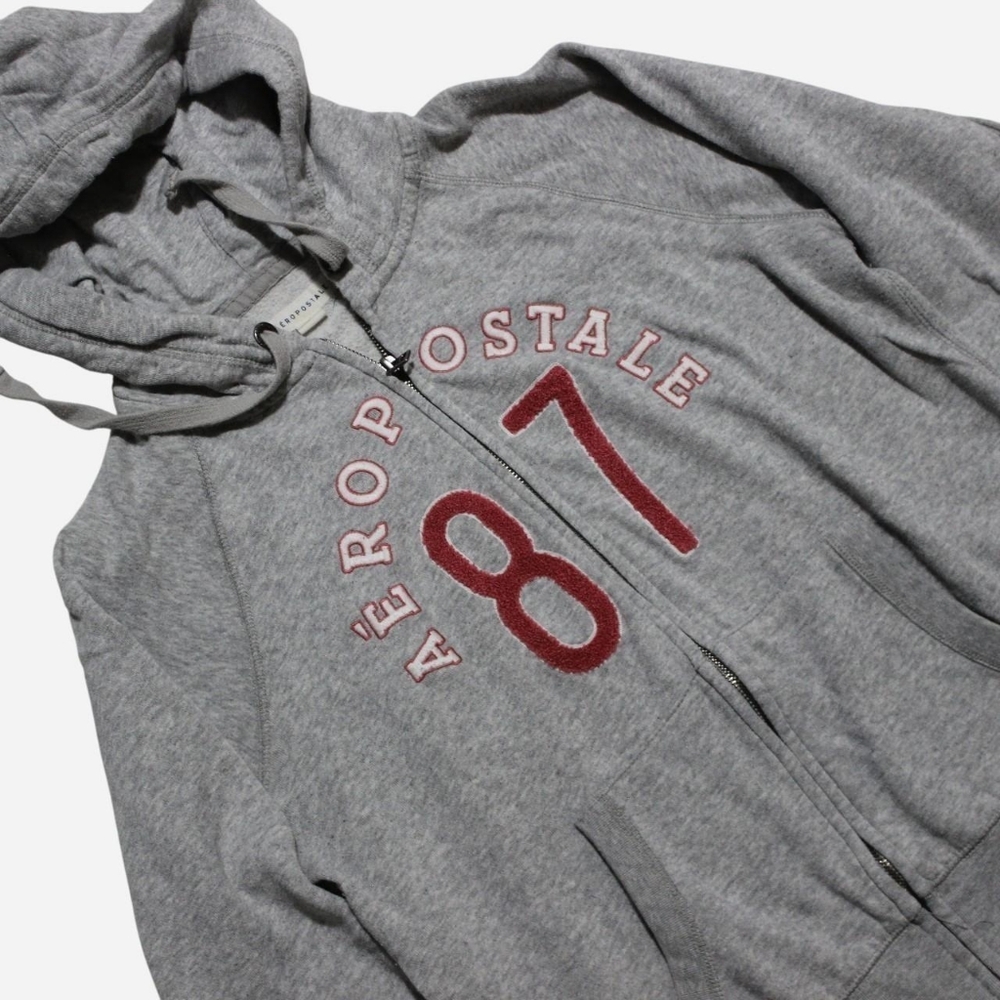Gray Aeropostale Hoodie with Red Logo